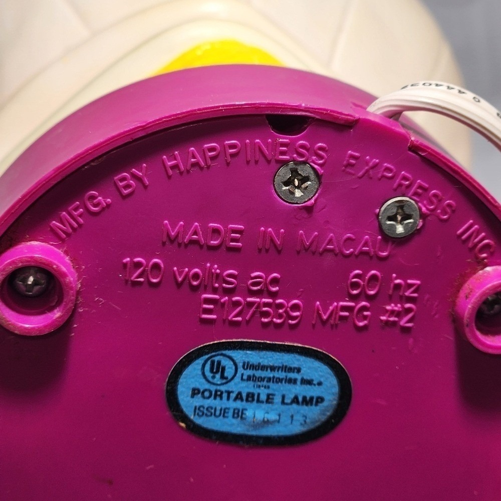 Vintage Barney Lamp childrens Hot Air Ballon 1992 Collectible electric works - Picture 10 of 12